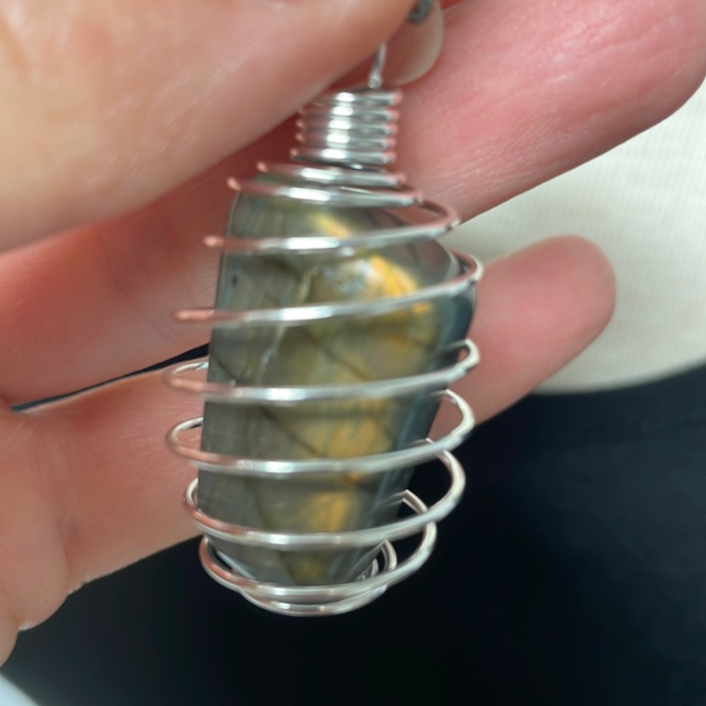 Labradorite Cage Charm Necklace (5)